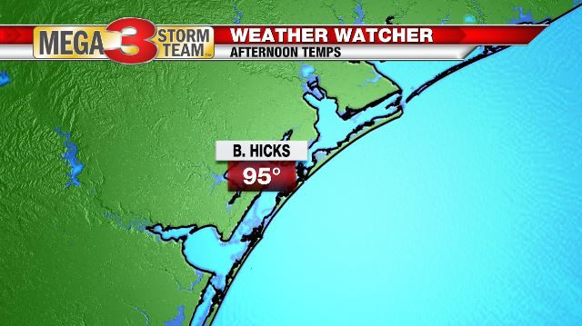 Rockport, Texas Weather Watcher High on Monday